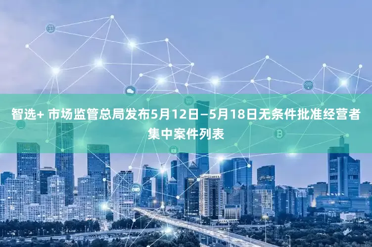 智选+ 市场监管总局发布5月12日—5月18日无条件批准经营者集中案件列表